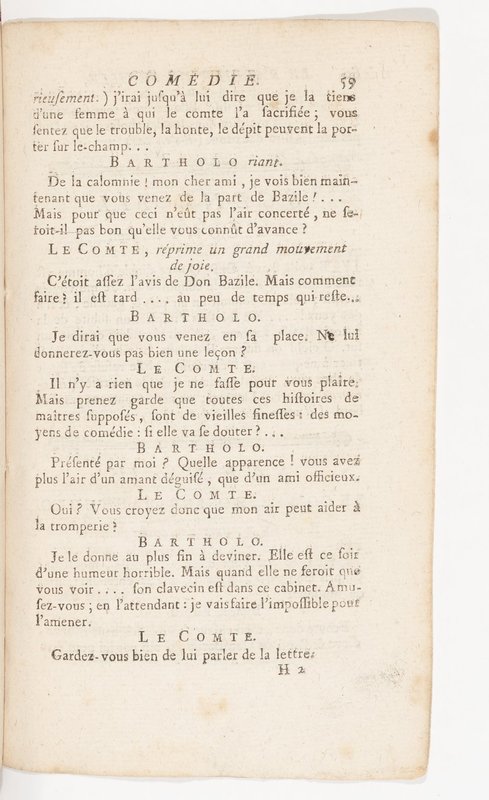 Barbier de Séville, ou la Précaution inutile (Le), comédie en quatre actes, par M. de Beaumarchais, représentée sur le théâtre de la Comédie Française le 23 février 1775 (avec une Lettre modérée sur la chute et la critique du Barbier de Séville)