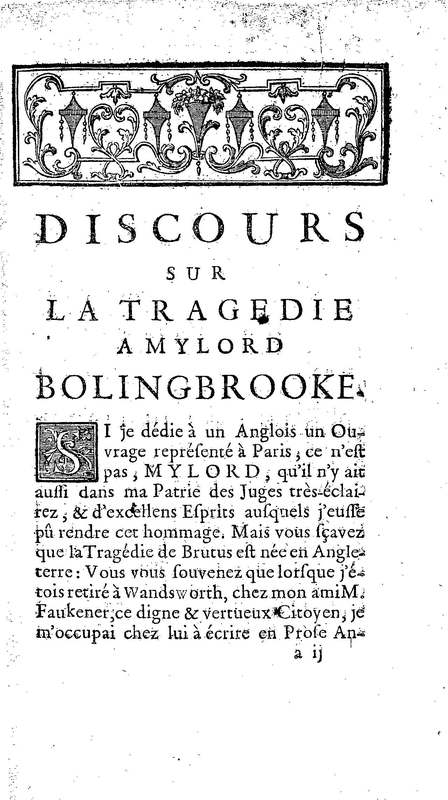 Brutus de M. de Voltaire (Le), avec un Discours sur la tragédie Brutus de M. de Voltaire (Le), avec un Discours sur la tragédie