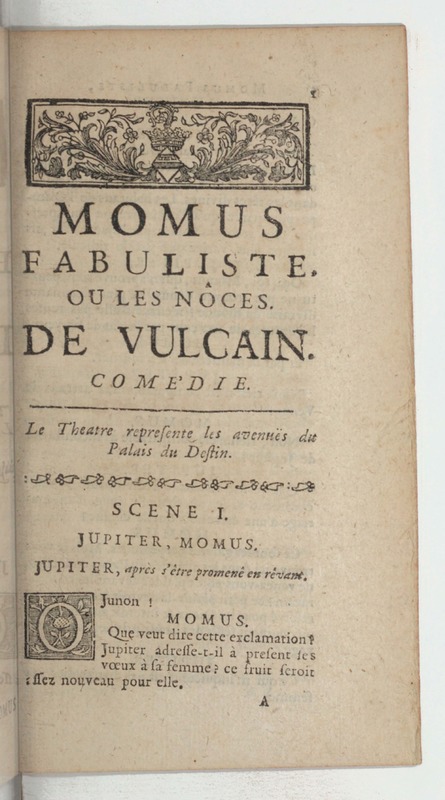 Momus fabuliste, ou les Noces de Vulcain, comédie Momus fabuliste, ou les Noces de Vulcain, comédie