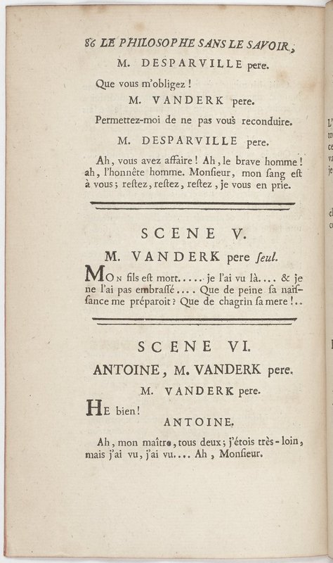 Philosophe sans le savoir (Le), comédie en prose et en cinq actes… par M. Sedaine. [Paris, les Comédiens français, 2 novembre 1765]
