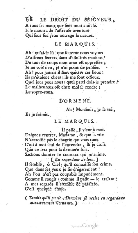 Droit du seigneur (Le), Comédie en cinq actes Droit du seigneur (Le), Comédie en cinq actes