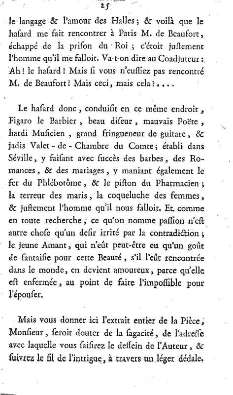 Barbier de Séville, ou la Précaution inutile (Le), comédie en quatre actes, par M. de Beaumarchais, représentée sur le théâtre de la Comédie Française le 23 février 1775 (avec une Lettre modérée sur la chute et la critique du Barbier de Séville)