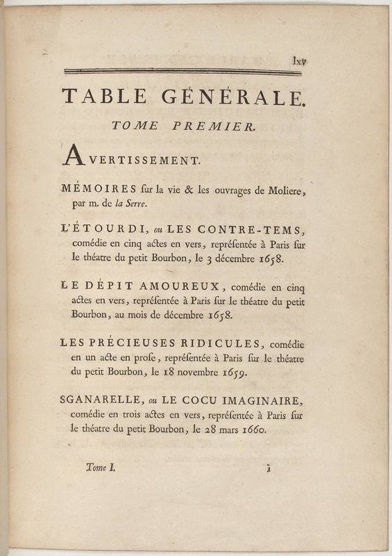 Mémoires sur la vie et les œuvres de Molière (Les) Mémoires sur la vie et les œuvres de Molière (Les)