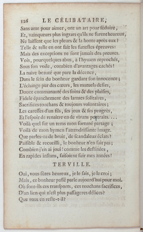 Célibataire (Le), comédie en cinq actes et en vers, représentée pour la première fois par les Comédiens françois, le 20 septembre 1775