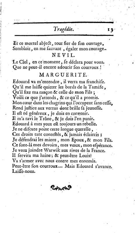 Comte de Warwik [sic] (Le), tragédie par M. de La Harpe, représentée pour la première fois par les Comédiens françois ordinaires du Roi, le 7 novembre 1763