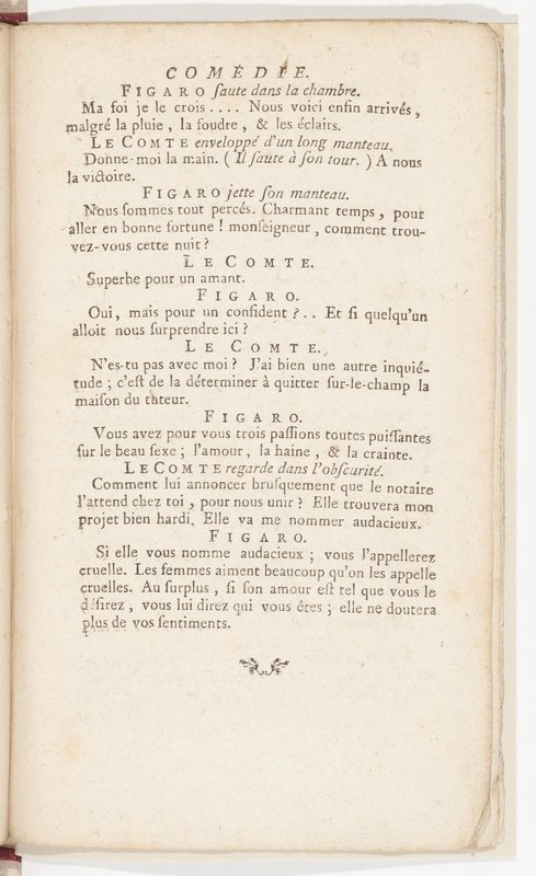 Barbier de Séville, ou la Précaution inutile (Le), comédie en quatre actes, par M. de Beaumarchais, représentée sur le théâtre de la Comédie Française le 23 février 1775 (avec une Lettre modérée sur la chute et la critique du Barbier de Séville)