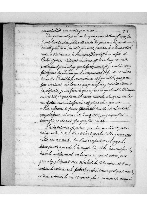 Voyage au continent américain par un Français en 1777, et Réflexions philosophiques sur ces nouveaux républicains