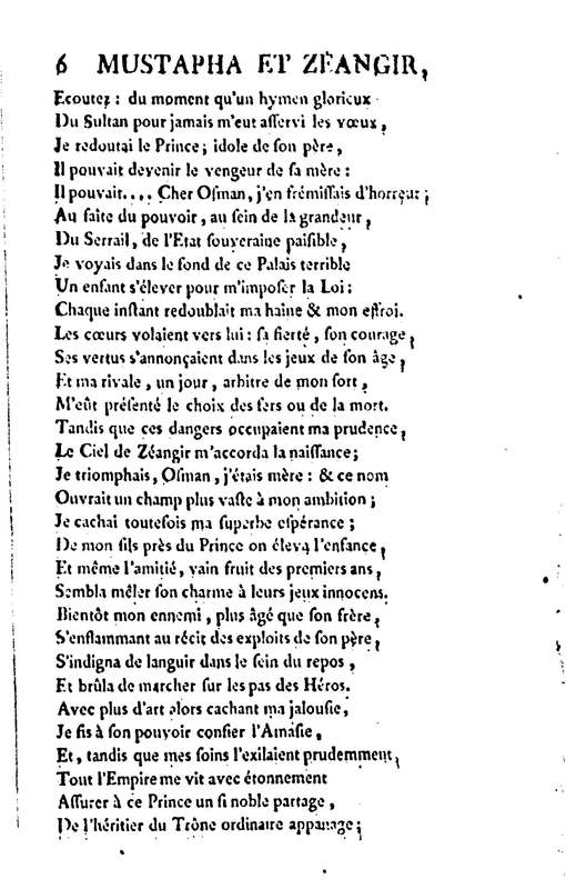 Mustapha et Zéangir, tragédie en cinq actes et en vers, représentée sur le théâtre de Fontainebleau, devant Leurs Majestés, le 1er novembre 1776 Mustapha et Zéangir, tragédie en cinq actes et en vers, représentée sur le théâtre de Fontainebleau, devant Leurs Majestés, le 1er novembre 1776
