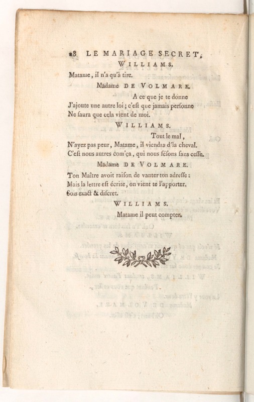 Mariage secret (Le), comédie en trois actes, en vers ; représentée à Fontainebleau, devant Leurs Majestés, le vendredi 4 novembre 1785 ; &, pour la première fois sur le Théâtre Français, le 10 mars 1786 Mariage secret (Le), comédie en trois actes, en vers ; représentée à Fontainebleau, devant Leurs Majestés, le vendredi 4 novembre 1785 ; &, pour la première fois sur le Théâtre Français, le 10 mars 1786