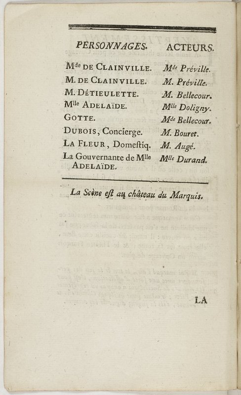 Gageure imprévue (La), comédie en prose et en un acte… par M. Sedaine. [Paris, les Comédiens français, 27 mai 1768]