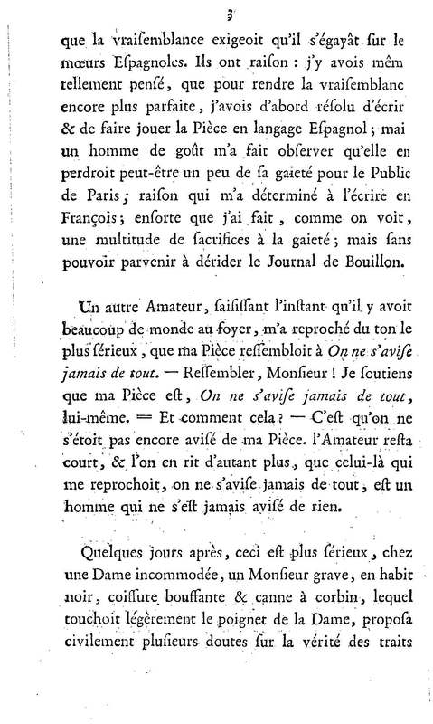Barbier de Séville, ou la Précaution inutile (Le), comédie en quatre actes, par M. de Beaumarchais, représentée sur le théâtre de la Comédie Française le 23 février 1775 (avec une Lettre modérée sur la chute et la critique du Barbier de Séville)