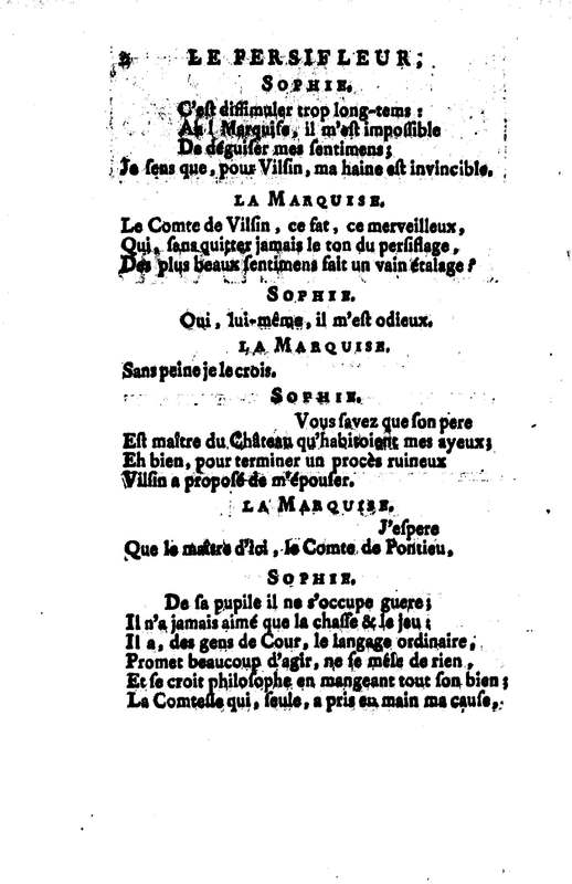 Persifleur (Le), comédie en trois actes et en vers… par M. de Sauvigny