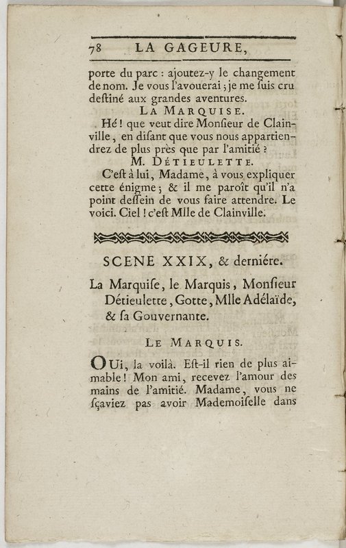Gageure imprévue (La), comédie en prose et en un acte… par M. Sedaine. [Paris, les Comédiens français, 27 mai 1768]