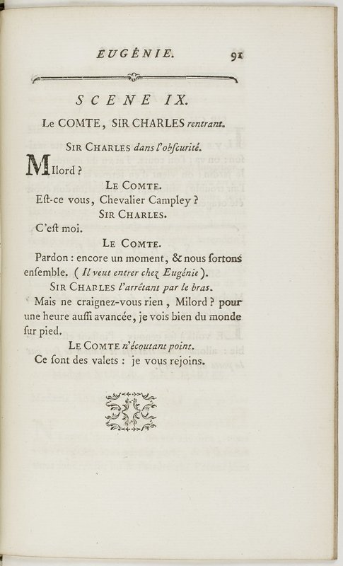 Eugénie, drame en cinq actes en prose, enrichi de figures en taille-douce ; avec un Essai sur le drame sérieux Eugénie, drame en cinq actes en prose, enrichi de figures en taille-douce ; avec un Essai sur le drame sérieux