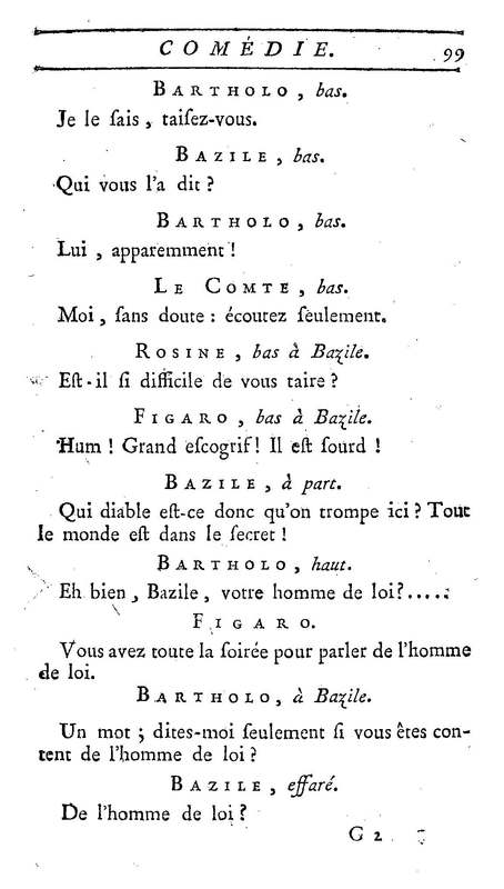 Barbier de Séville, ou la Précaution inutile (Le), comédie en quatre actes, par M. de Beaumarchais, représentée sur le théâtre de la Comédie Française le 23 février 1775 (avec une Lettre modérée sur la chute et la critique du Barbier de Séville)