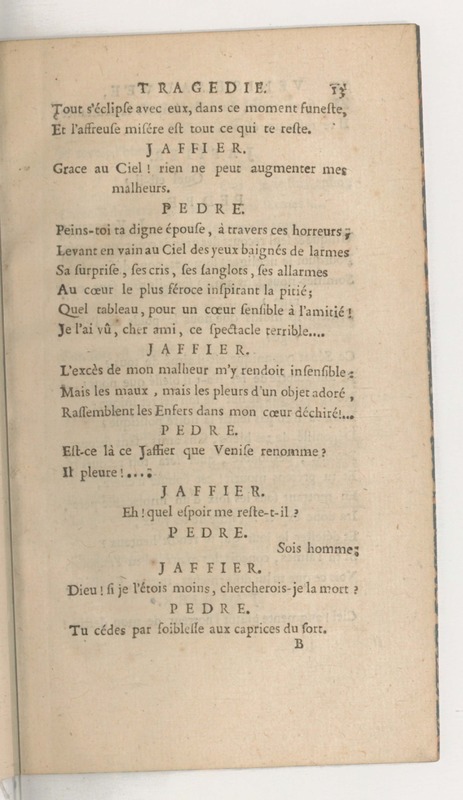 Venise sauvée, tragedie. Représentée par les Comédiens françois, le 5 décembre 1746… [Seconde édition]