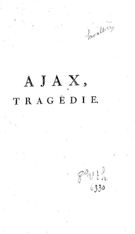 Ajax, tragédie par M. Poinsinet de Sivry Ajax, tragédie par M. Poinsinet de Sivry
