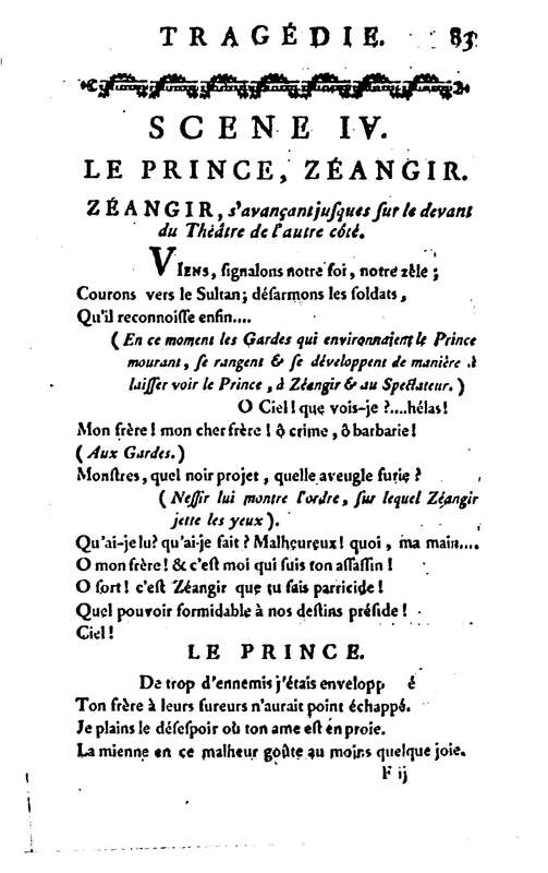Mustapha et Zéangir, tragédie en cinq actes et en vers, représentée sur le théâtre de Fontainebleau, devant Leurs Majestés, le 1er novembre 1776 Mustapha et Zéangir, tragédie en cinq actes et en vers, représentée sur le théâtre de Fontainebleau, devant Leurs Majestés, le 1er novembre 1776