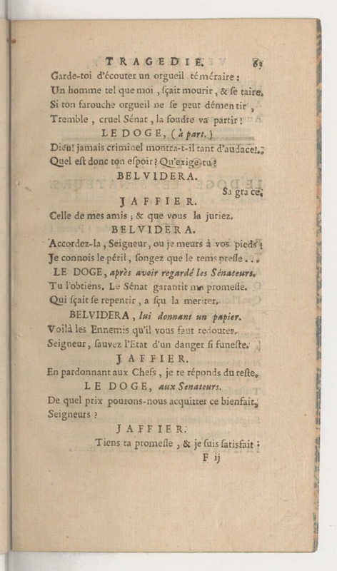 Venise sauvée, tragedie. Représentée par les Comédiens françois, le 5 décembre 1746… [Seconde édition]