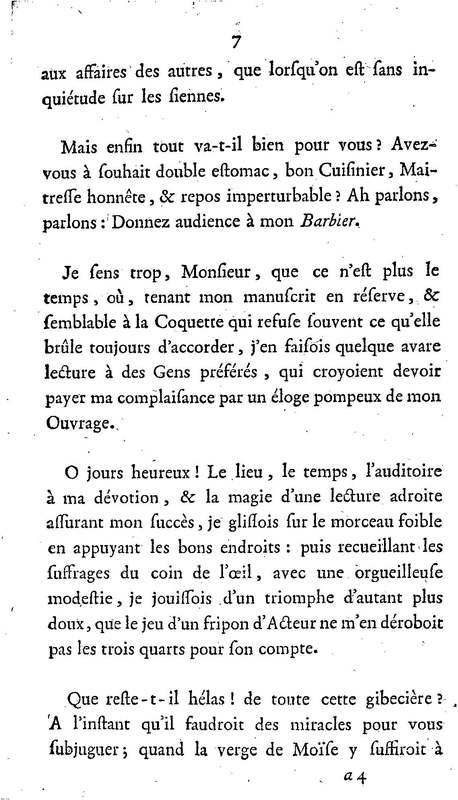 Barbier de Séville, ou la Précaution inutile (Le), comédie en quatre actes, par M. de Beaumarchais, représentée sur le théâtre de la Comédie Française le 23 février 1775 (avec une Lettre modérée sur la chute et la critique du Barbier de Séville)