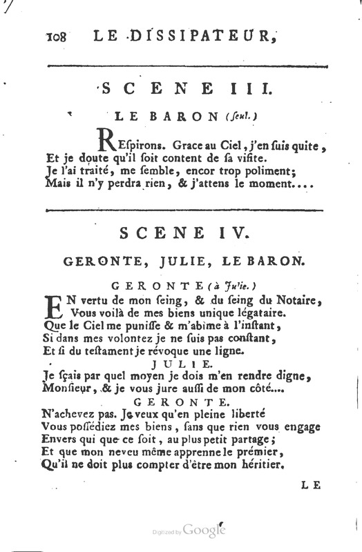 Dissipateur ou l’honnête-friponne (Le), comédie Dissipateur ou l’honnête-friponne (Le), comédie