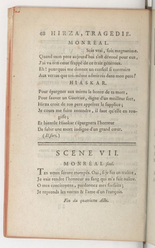Hirza, tragédie, par M. de Sauvigny… (Comédiens ordinaires du Roi, 27 mai 1767) Hirza, tragédie, par M. de Sauvigny… (Comédiens ordinaires du Roi, 27 mai 1767)