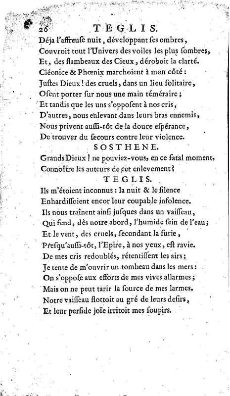 Téglis, tragédie représentée pour la première fois par les Comédiens ordinaires du Roi, le 19 septembre 1735 Téglis, tragédie représentée pour la première fois par les Comédiens ordinaires du Roi, le 19 septembre 1735