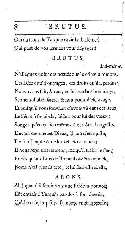 Brutus de M. de Voltaire (Le), avec un Discours sur la tragédie Brutus de M. de Voltaire (Le), avec un Discours sur la tragédie