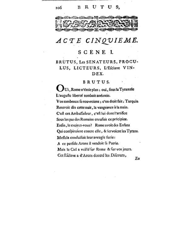Brutus de M. de Voltaire (Le), avec un Discours sur la tragédie