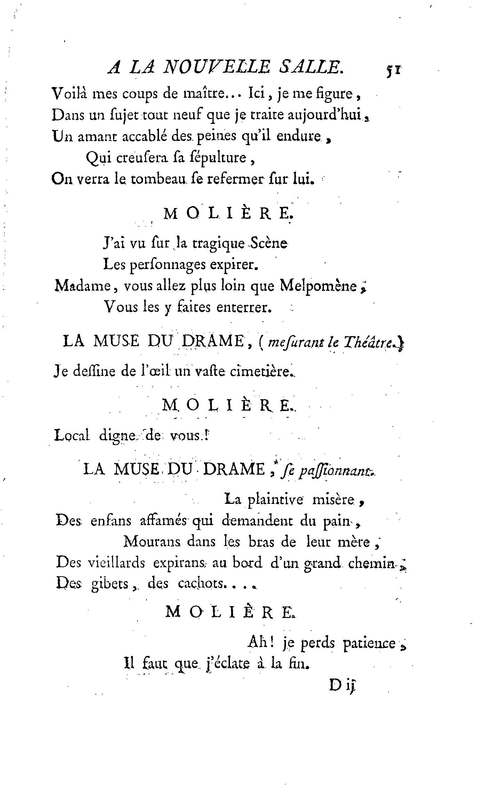 Molière à la nouvelle salle, ou les Audiences de Thalie, comédie en un acte et en vers libres Molière à la nouvelle salle, ou les Audiences de Thalie, comédie en un acte et en vers libres