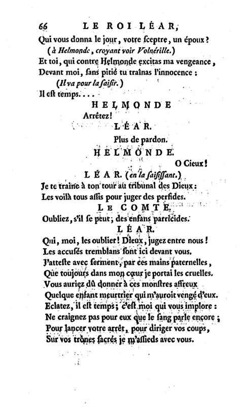 Roi Lear (Le), tragédie en cinq actes, par M. Ducis, représentée à Versailles le 16 janvier 1783 ; et à Paris, le 26 du même mois, par les Comédiens français Roi Lear (Le), tragédie en cinq actes, par M. Ducis, représentée à Versailles le 16 janvier 1783 ; et à Paris, le 26 du même mois, par les Comédiens français