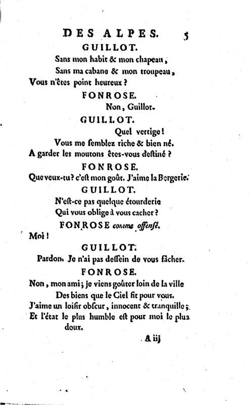 Bergère des Alpes (La), pastorale en trois actes et en vers, mêlée de chants, par M. Marmontel de l'Académie françoise