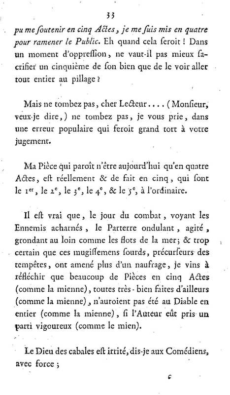 Barbier de Séville, ou la Précaution inutile (Le), comédie en quatre actes, par M. de Beaumarchais, représentée sur le théâtre de la Comédie Française le 23 février 1775 (avec une Lettre modérée sur la chute et la critique du Barbier de Séville)
