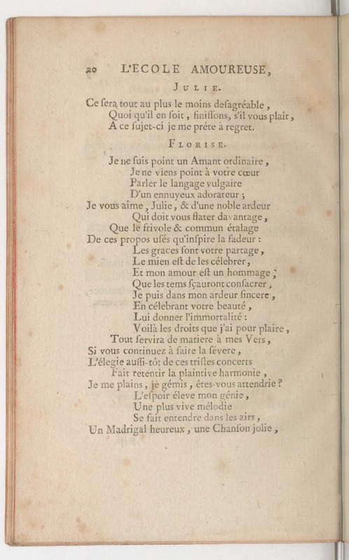 École amoureuse (L'), comédie en un acte, en vers, représentée pour la première fois par les Comédiens ordinaires du Roi, le 11 septembre 1747 École amoureuse (L'), comédie en un acte, en vers, représentée pour la première fois par les Comédiens ordinaires du Roi, le 11 septembre 1747