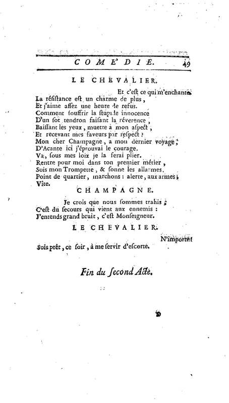 Droit du Seigneur (Le),comédie en vers par M. de Voltaire. Représentée pour la première fois, sous le titre de L'Écueil du sage, par les Comédiens françois ordinaires du Roi, le 18 janvier 1762,