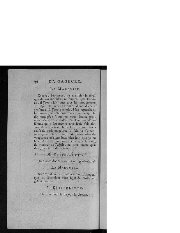 Gageure imprévue (La), comédie en prose et en un acte Gageure imprévue (La), comédie en prose et en un acte
