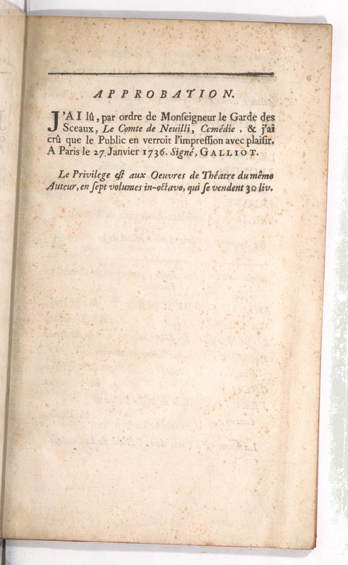 Comte de Neuilli, ou le Duc de Surrey (Le), comédie héroïque de M. de Boissy… Comte de Neuilli, ou le Duc de Surrey (Le), comédie héroïque de M. de Boissy…