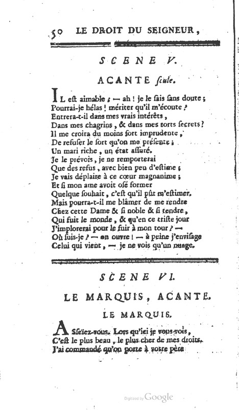 Droit du seigneur (Le), Comédie en cinq actes Droit du seigneur (Le), Comédie en cinq actes