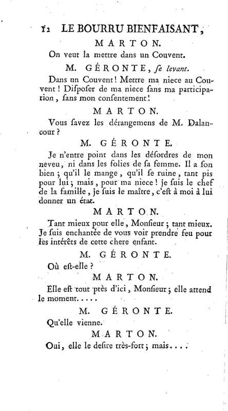 Bourru bienfaisant (Le), comédie en trois actes et en prose, de M. Goldoni, représentée à la cour le 5 novembre 1771, et représentée pour la première fois par les Comédiens français ordinaires du Roi le 4 novembre 1771 Bourru bienfaisant (Le), comédie en trois actes et en prose, de M. Goldoni, représentée à la cour le 5 novembre 1771, et représentée pour la première fois par les Comédiens français ordinaires du Roi le 4 novembre 1771