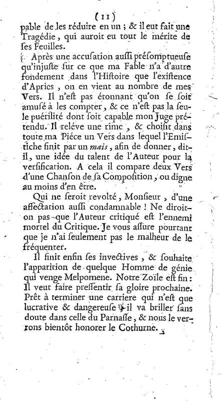 Lettre de l'auteur de Paros [Gabriel Mailhol] à M. le Mis de M… sur les critiques de cette tragédie insérées dans les feuilles périodiques