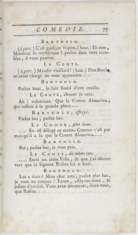 Barbier de Séville, ou la Précaution inutile (Le), comédie en quatre actes ; par M. de Beaumarchais ; représentée & tombée sur le théâtre de la Comédie Françoise aux Tuileries, le 23 de février 1775 Barbier de Séville, ou la Précaution inutile (Le), comédie en quatre actes ; par M. de Beaumarchais ; représentée & tombée sur le théâtre de la Comédie Françoise aux Tuileries, le 23 de février 1775