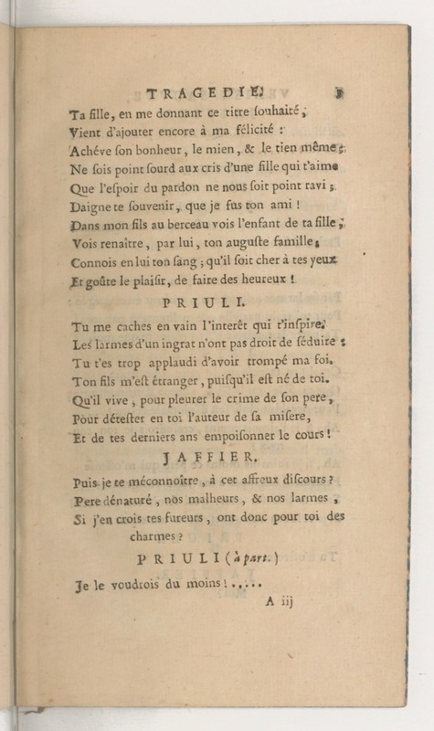 Venise sauvée, tragedie. Représentée par les Comédiens françois, le 5 décembre 1746… [Seconde édition]