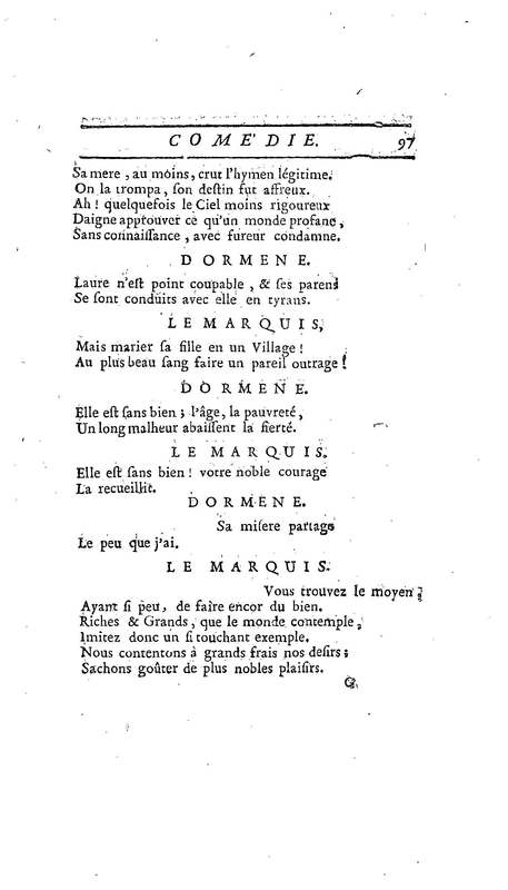 Droit du Seigneur (Le),comédie en vers par M. de Voltaire. Représentée pour la première fois, sous le titre de L'Écueil du sage, par les Comédiens françois ordinaires du Roi, le 18 janvier 1762,