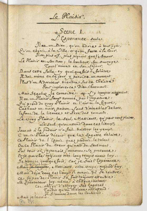 Plaisir (Le), comédie en un acte et en vers libres Plaisir (Le), comédie en un acte et en vers libres