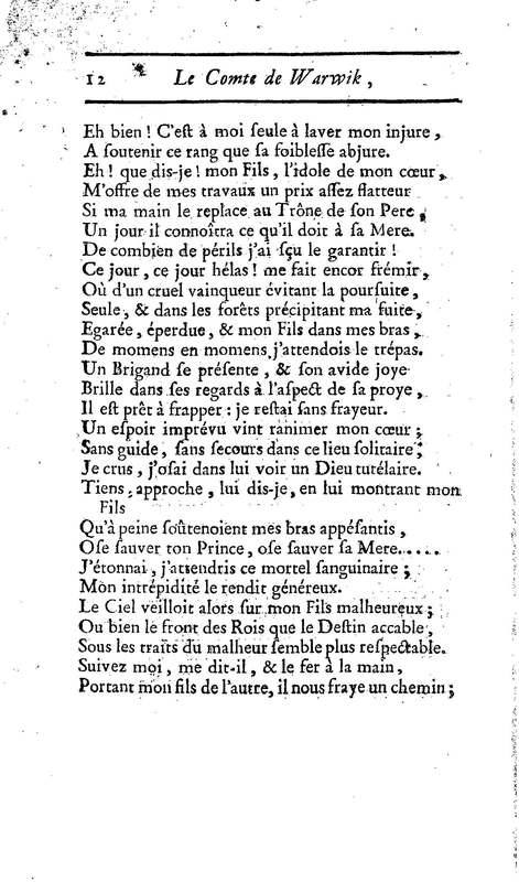 Comte de Warwik [sic] (Le), tragédie par M. de La Harpe, représentée pour la première fois par les Comédiens françois ordinaires du Roi, le 7 novembre 1763