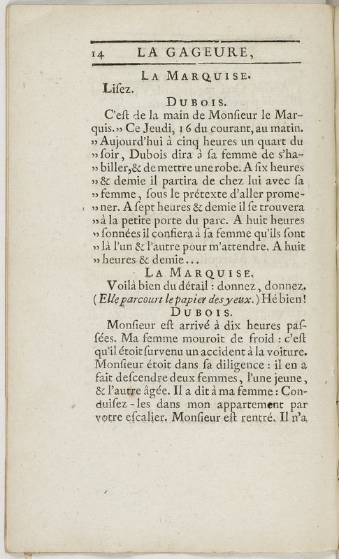 Gageure imprévue (La), comédie en prose et en un acte… par M. Sedaine. [Paris, les Comédiens français, 27 mai 1768]