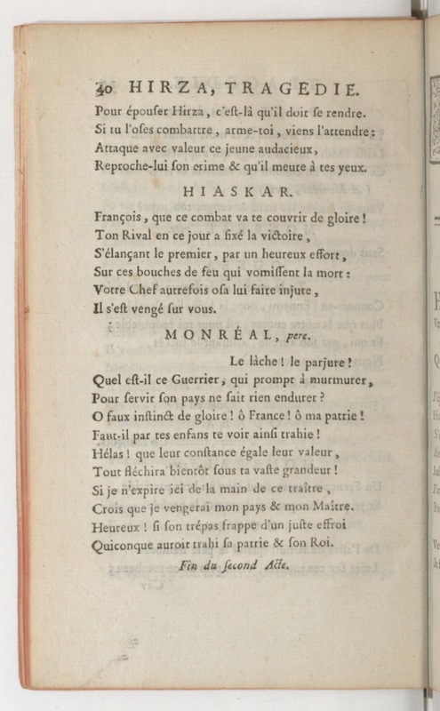 Hirza, tragédie, par M. de Sauvigny… (Comédiens ordinaires du Roi, 27 mai 1767) Hirza, tragédie, par M. de Sauvigny… (Comédiens ordinaires du Roi, 27 mai 1767)