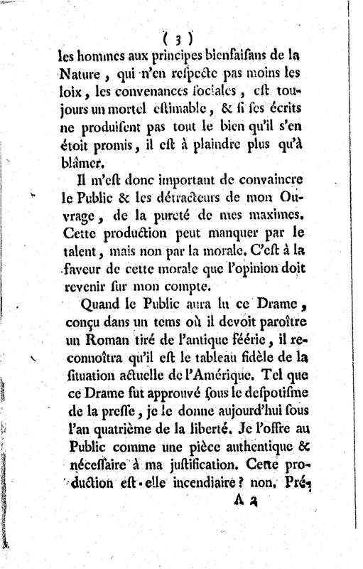 Esclavage des noirs, ou l'Heureux Naufrage (L'), drame en trois actes, en prose