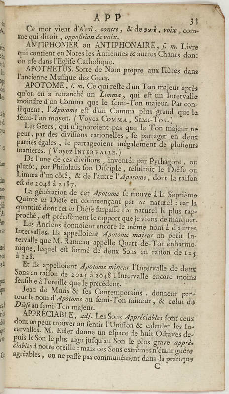 Dictionnaire de musique par Jean-Jacques Rousseau