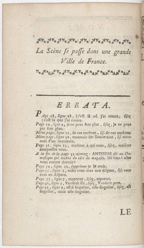 Philosophe sans le savoir (Le), comédie en prose et en cinq actes… par M. Sedaine. [Paris, les Comédiens français, 2 novembre 1765]